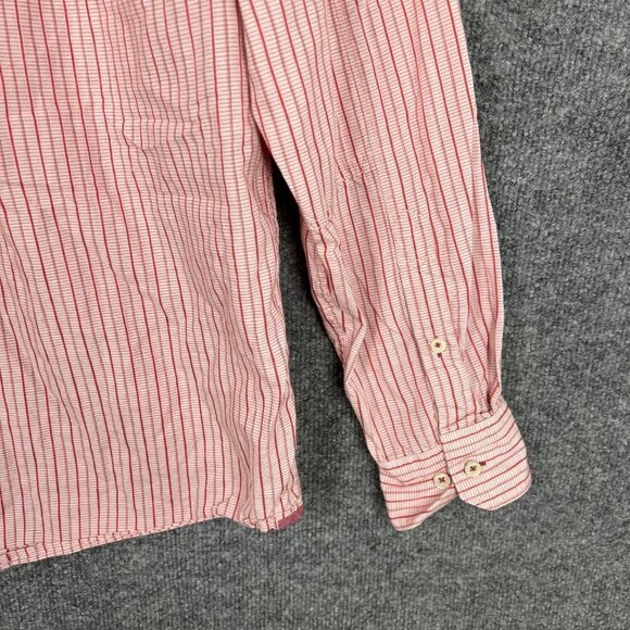 Tommy Bahama Jeans Island Crafted Modern Fit Shirt Pink Striped Men's SZ L - Picture 4 of 9